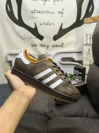 Adidas Brown White Suede Upper Three Stripes Lifestyle Sneakers 5