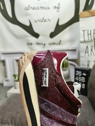 Adidas Burgundy Purple Low-Top Three-Stripe Side Panel Lifestyle Sneakers 3