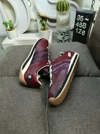Adidas Burgundy Purple Low-Top Three-Stripe Side Panel Lifestyle Sneakers 6