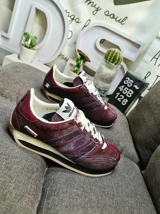Adidas Burgundy Purple Low-Top Three-Stripe Side Panel Lifestyle Sneakers 9