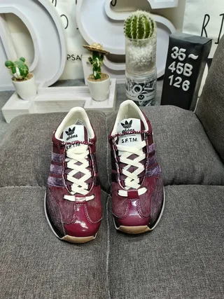 Adidas Burgundy Purple Low-Top Three-Stripe Side Panel Lifestyle Sneakers 10