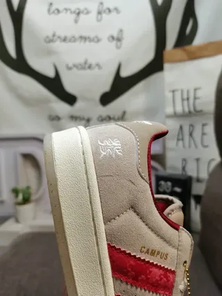 Adidas Campus Beige and Red Lifestyle Sneakers 3