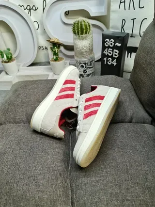 Adidas Campus Beige and Red Lifestyle Sneakers 6