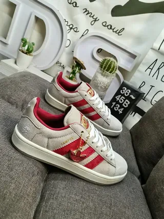 Adidas Campus Beige and Red Lifestyle Sneakers 9