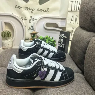 Adidas Campus Black and White Suede Lifestyle Sneakers