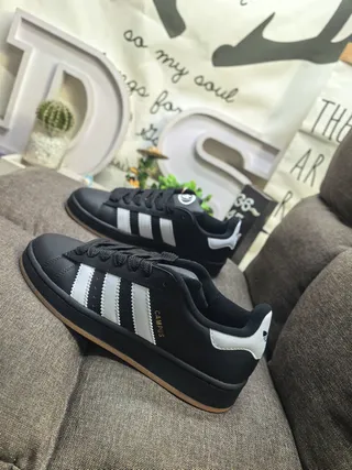 Adidas Campus Black and White Suede Lifestyle Sneakers 17