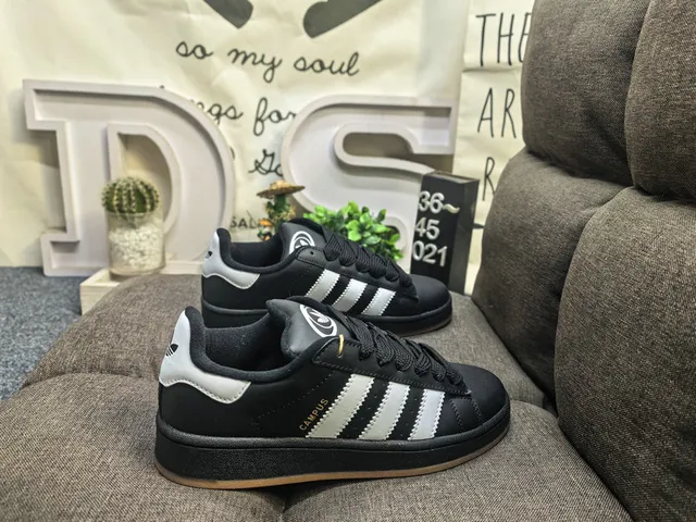 Adidas Campus Black and White Suede Lifestyle Sneakers 21