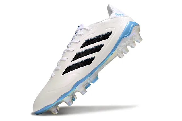 Adidas Copa Pure White and Light Blue Firm-Ground Soccer Shoes 3