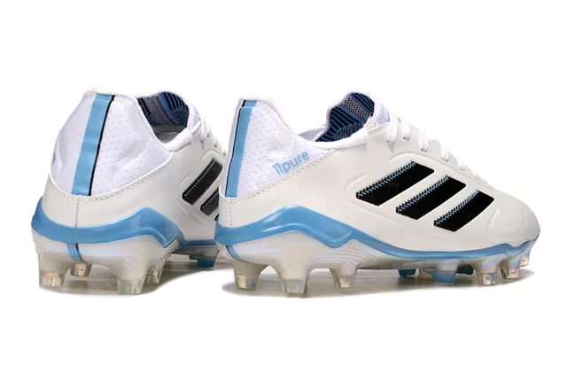 Adidas Copa Pure White and Light Blue Firm-Ground Soccer Shoes 5