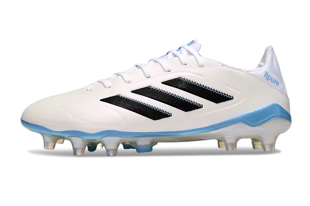 Adidas Copa Pure White and Light Blue Firm-Ground Soccer Shoes 7