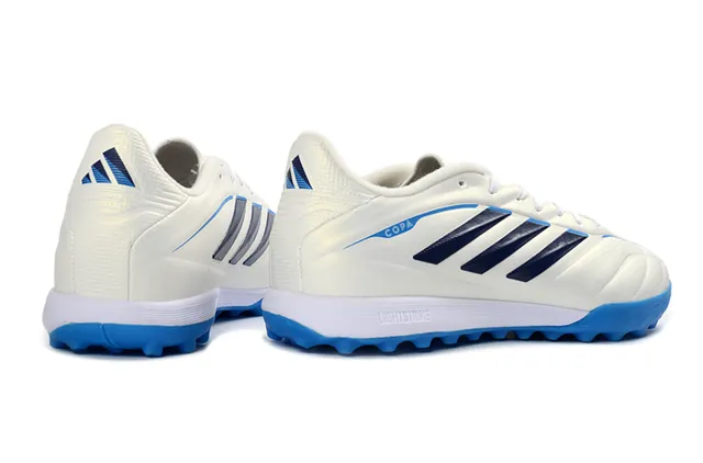 Adidas Copa White Blue Low-Cut Synthetic Upper Three-Stripe Side Panel Turf Soccer Shoes 5