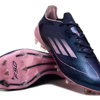Adidas F50 Navy Pink Low-Cut Lace-Up Sprintweb Cage Overlay Firm-Ground Soccer Shoes