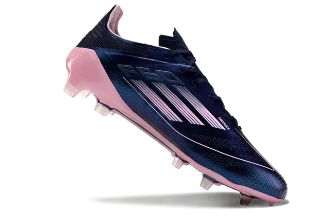 Adidas F50 Navy Pink Low-Cut Lace-Up Sprintweb Cage Overlay Firm-Ground Soccer Shoes 2