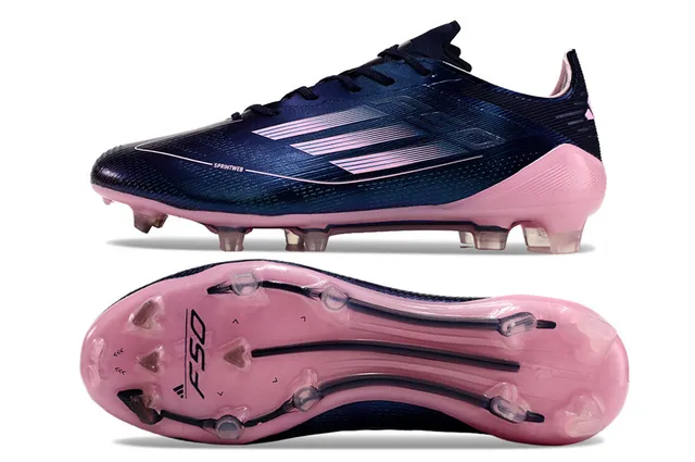 Adidas F50 Navy Pink Low-Cut Lace-Up Sprintweb Cage Overlay Firm-Ground Soccer Shoes 6