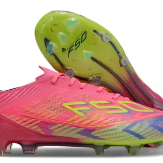 Adidas F50 Pink Multicolor Low-Cut Synthetic Upper Gradient Print Firm-Ground Soccer Shoes