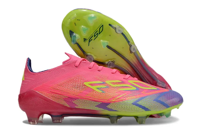 Adidas F50 Pink Multicolor Low-Cut Synthetic Upper Gradient Print Firm-Ground Soccer Shoes 1