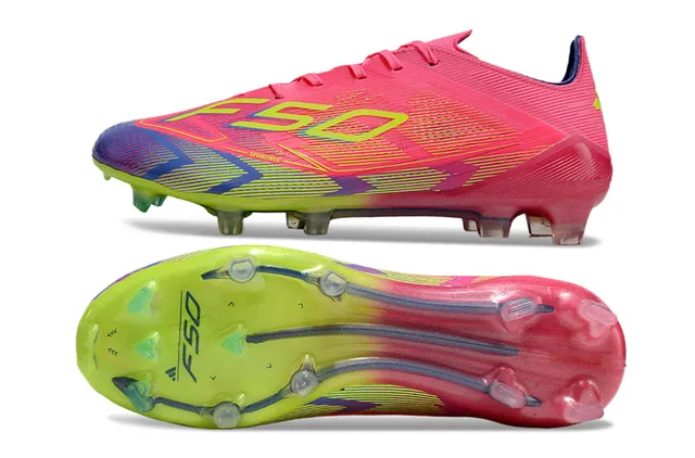 Adidas F50 Pink Multicolor Low-Cut Synthetic Upper Gradient Print Firm-Ground Soccer Shoes 6