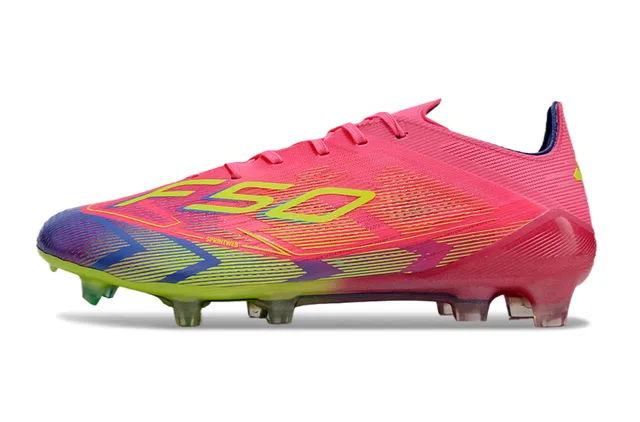 Adidas F50 Pink Multicolor Low-Cut Synthetic Upper Gradient Print Firm-Ground Soccer Shoes 7