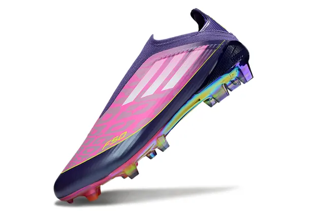 Adidas F50 বেগুনি গোলাপি নিওন ইরিডিসেন্ট Firm-Ground ফুটবল জুতা 10
