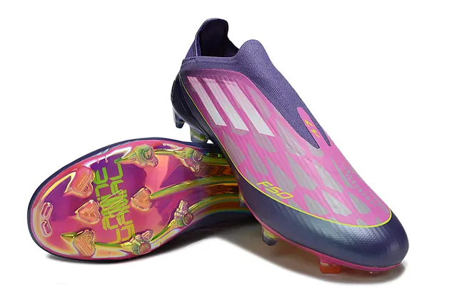 Adidas F50 বেগুনি গোলাপি নিওন ইরিডিসেন্ট Firm-Ground ফুটবল জুতা 11