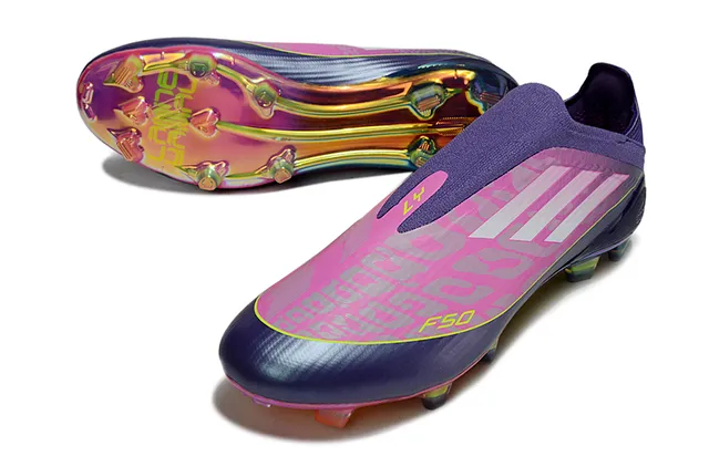 Adidas F50 বেগুনি গোলাপি নিওন ইরিডিসেন্ট Firm-Ground ফুটবল জুতা 12