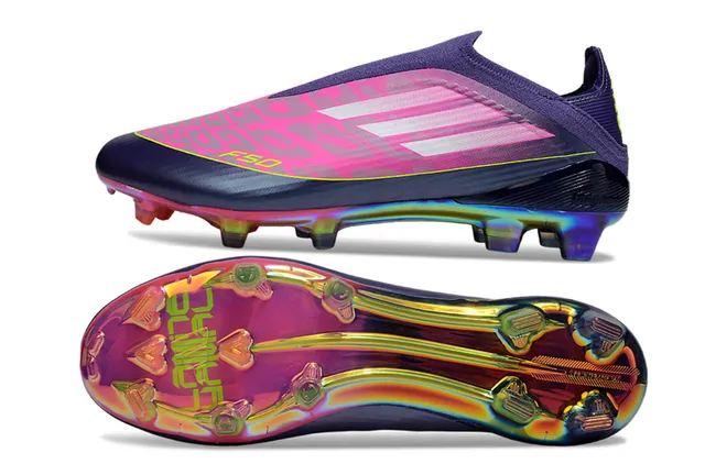 Adidas F50 বেগুনি গোলাপি নিওন ইরিডিসেন্ট Firm-Ground ফুটবল জুতা 14