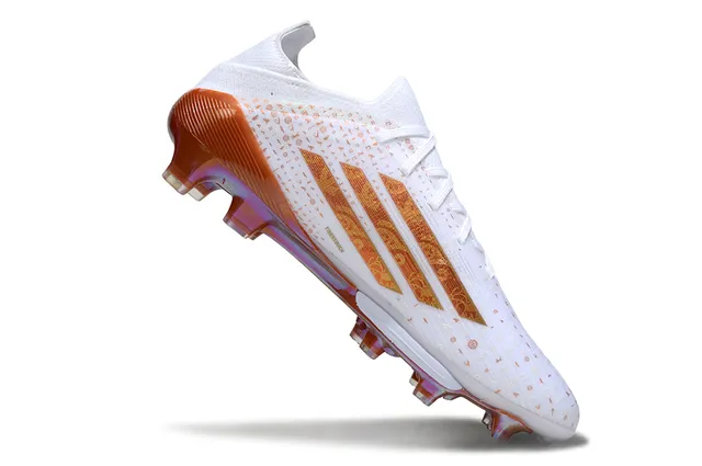 Adidas F50 White Gold Low-Cut Knit Upper Iridescent Metallic Stripes Firm-Ground Soccer Shoes 2