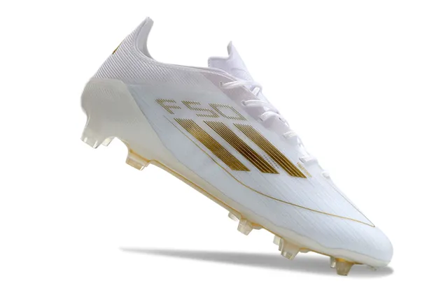 Adidas F50 White Gold 低调纹理针织鞋面钉地足球鞋 2