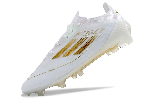 Adidas F50 White Gold 低调纹理针织鞋面钉地足球鞋 3