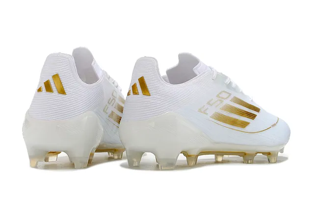 Adidas F50 White Gold 低调纹理针织鞋面钉地足球鞋 5