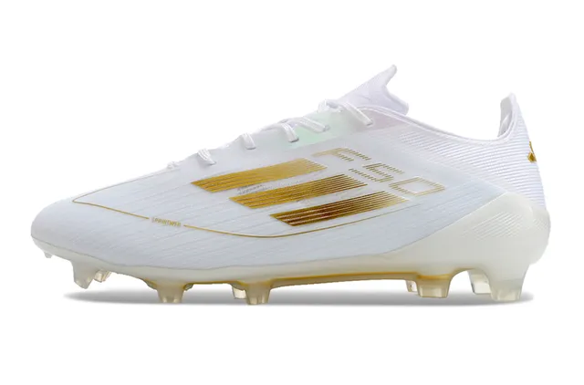 Adidas F50 White Gold 低调纹理针织鞋面钉地足球鞋 7