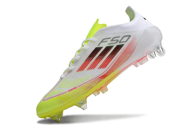 Adidas F50 White Neon Yellow Red Gradient Firm-Ground Soccer Shoes 3
