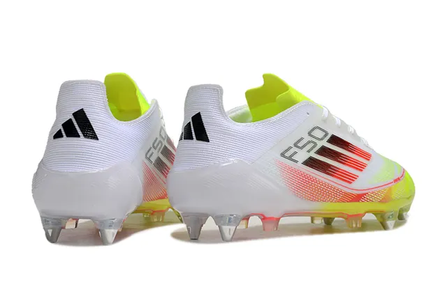 Adidas F50 White Neon Yellow Red Gradient Firm-Ground Soccer Shoes 5