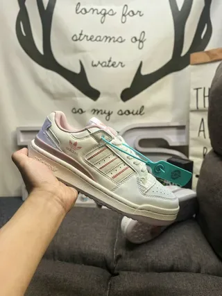 Adidas Forum Low Off-White Pink Lavender Lifestyle Sneakers 5