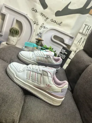 Adidas Forum Low Off-White Pink Lavender Lifestyle Sneakers 7