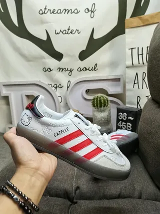 Adidas Gazelle Red and White Lifestyle Sneakers 5