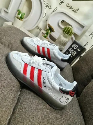 Adidas Gazelle Red and White Lifestyle Sneakers 7