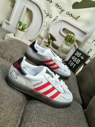Adidas Gazelle Red and White Lifestyle Sneakers 9