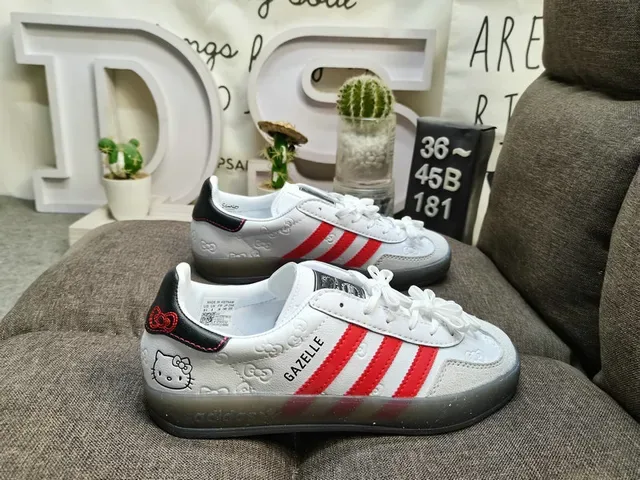 Adidas Gazelle Red and White Lifestyle Sneakers 11