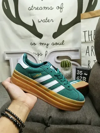 Adidas Gazelle Teal Suede Platform Lifestyle Sneakers 5