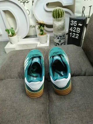 Adidas Gazelle Teal Suede Platform Lifestyle Sneakers 8