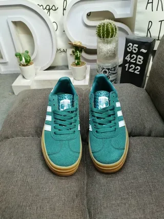 Adidas Gazelle Teal Suede Platform Lifestyle Sneakers 10