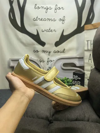 Adidas Tênis Lifestyle Ouro Branco Sem Cadarços Sola de Borracha 5