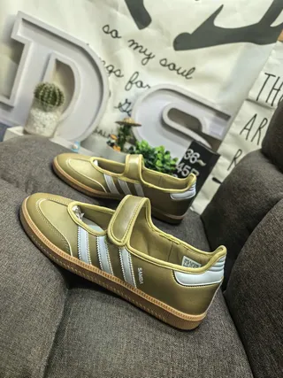Adidas Tênis Lifestyle Ouro Branco Sem Cadarços Sola de Borracha 7