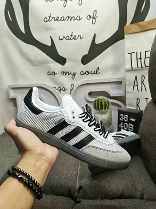 Adidas Gray Black Low-Top Textured Knit Upper Lifestyle Sneakers 5