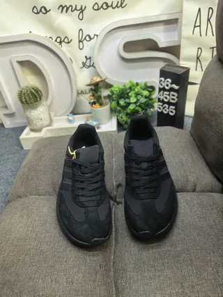 Adidas Gray Black Platform Sole Three-Stripe Side Panel Chunky Sneakers 20