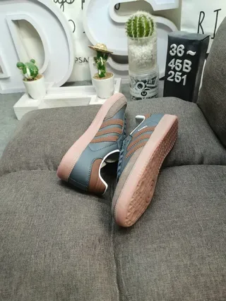 Adidas Gray Brown Low-Top Suede-Leather Mix Lifestyle Sneakers 6