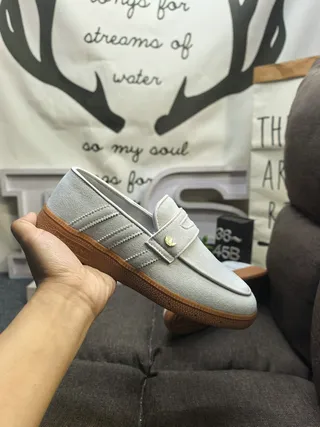 Adidas Gray Brown Suede Upper Padded Strap Loafer 5