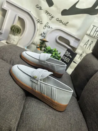 Adidas Gray Brown Suede Upper Padded Strap Loafer 7