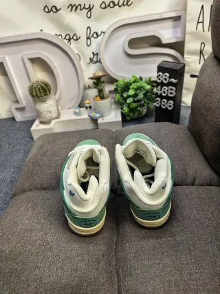 Adidas Green Beige Suede And Cream Textile Triangular Cutout Overlays Lifestyle Sneakers 8